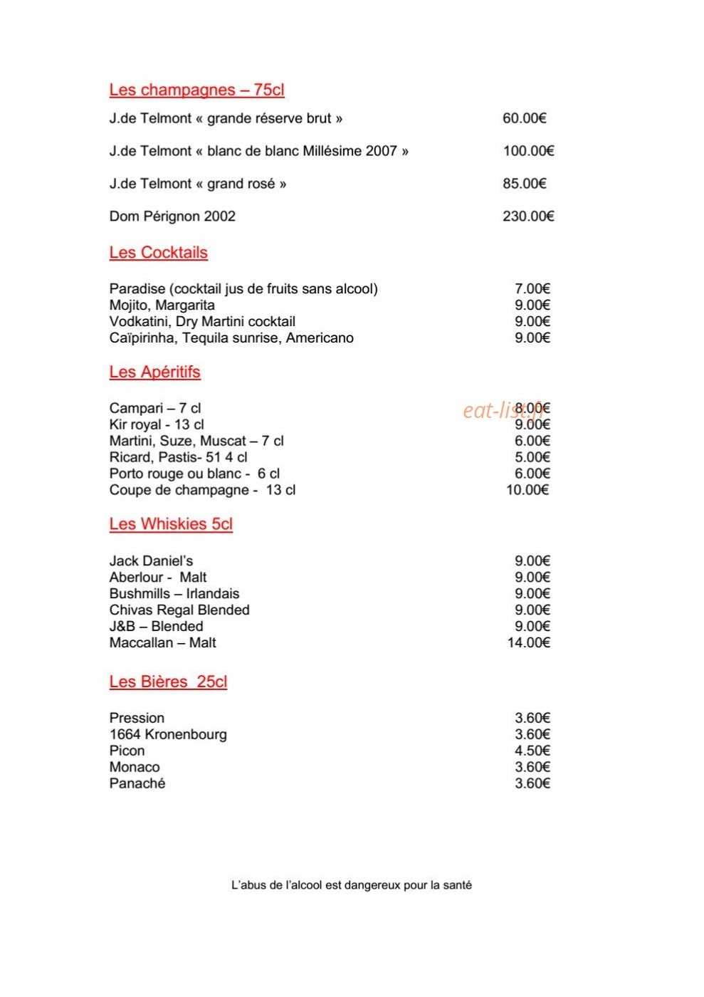 Brasserie du Moulin — carte page 8
