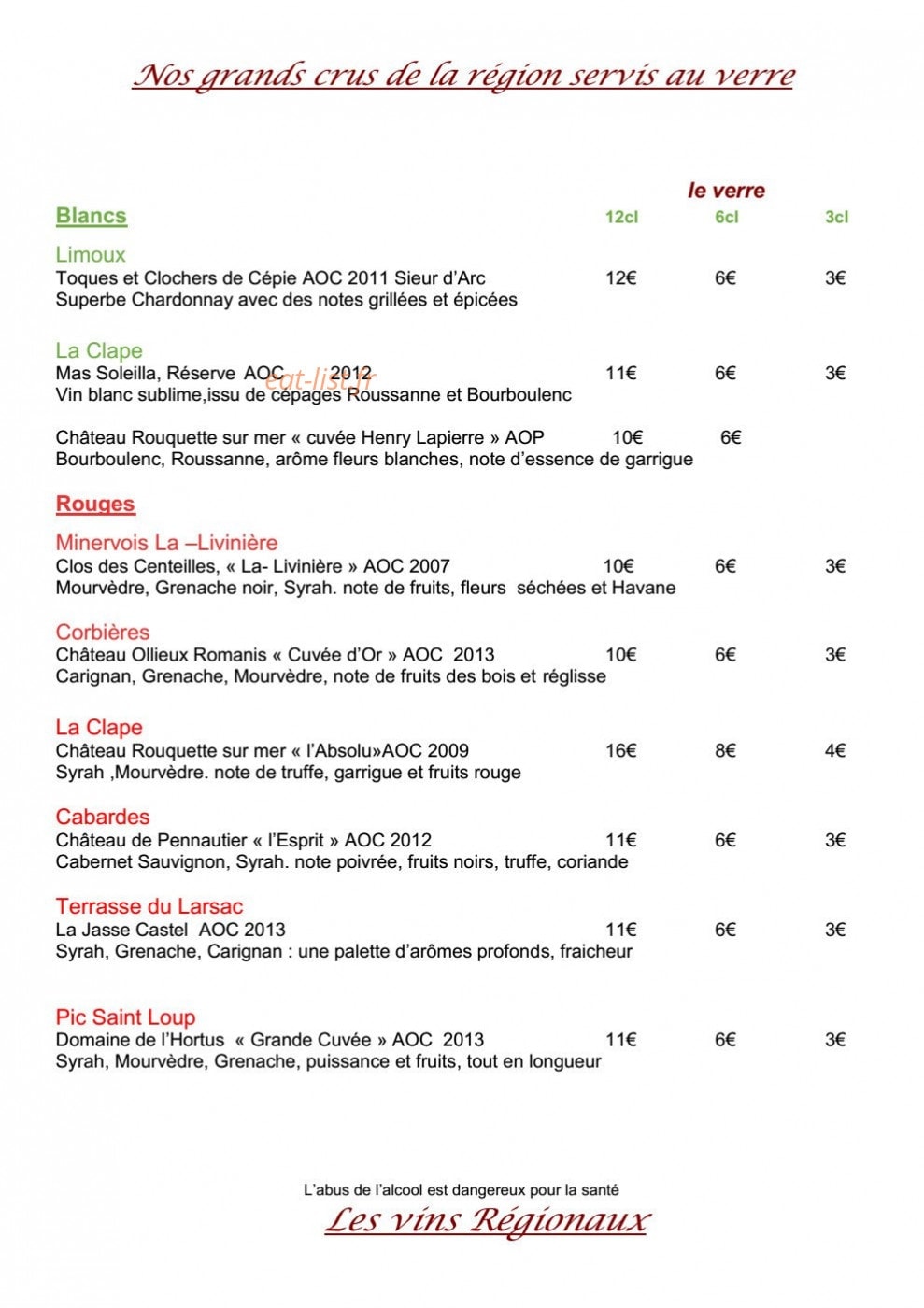 Brasserie du Moulin — carte page 5