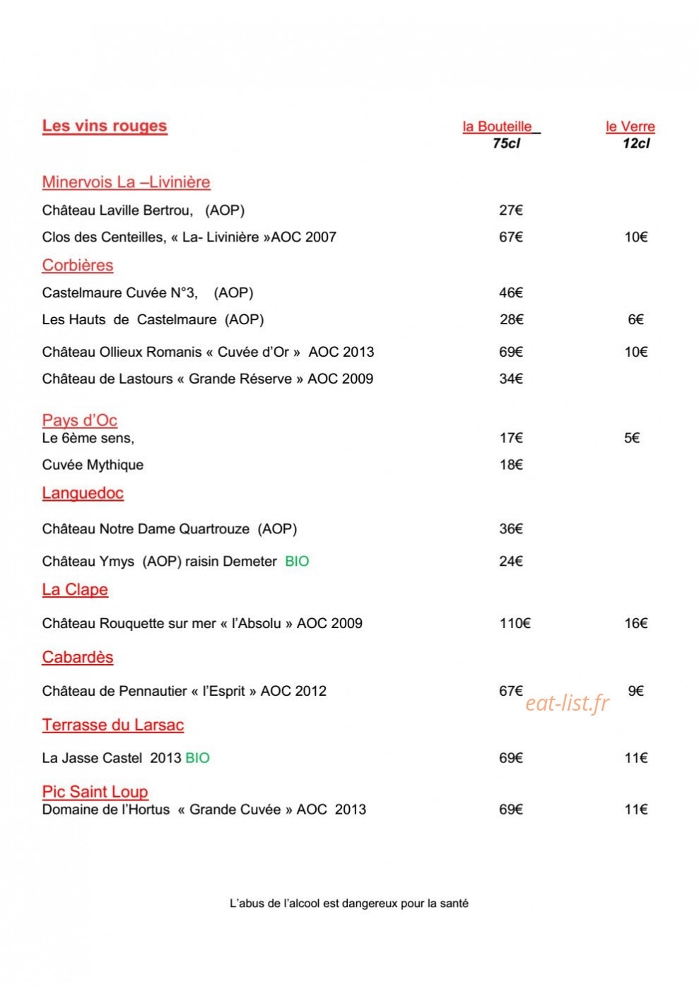 Brasserie du Moulin — carte page 6