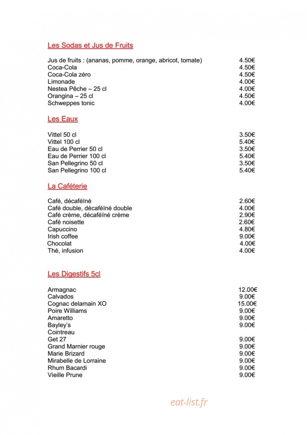 Brasserie du Moulin — carte page 9