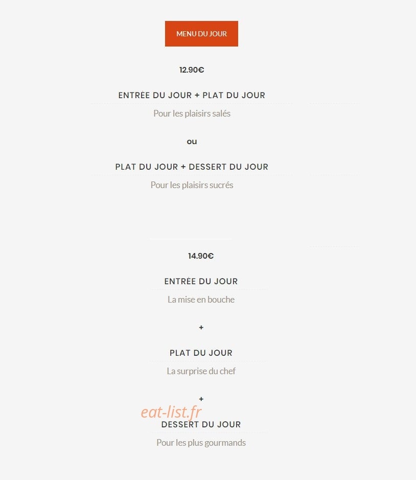 Brasserie du Parc chez seb — carte page 5