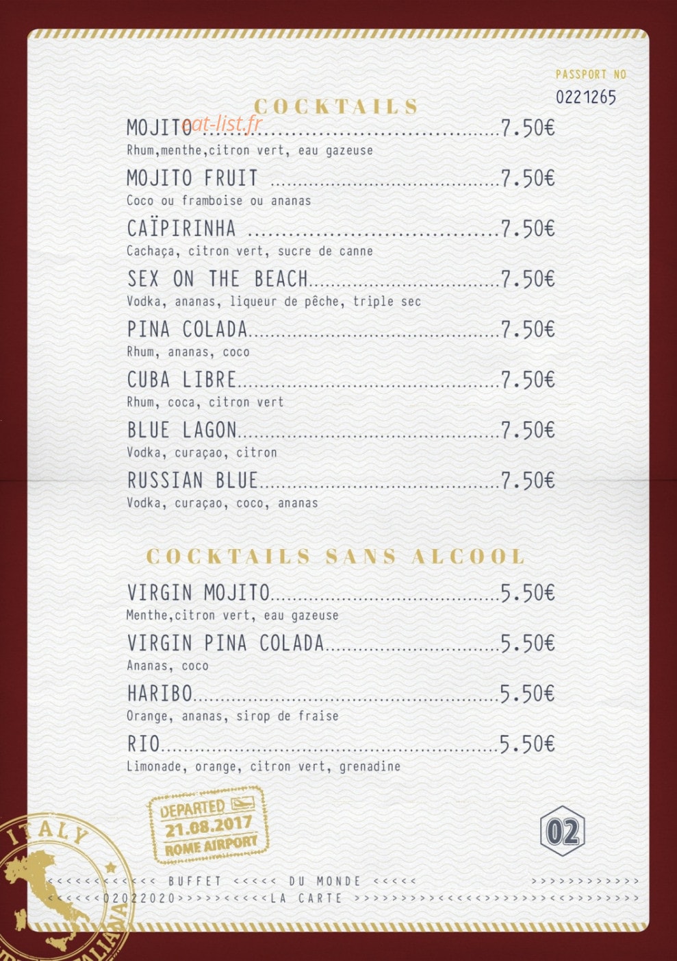 Buffet du monde — carte page 2