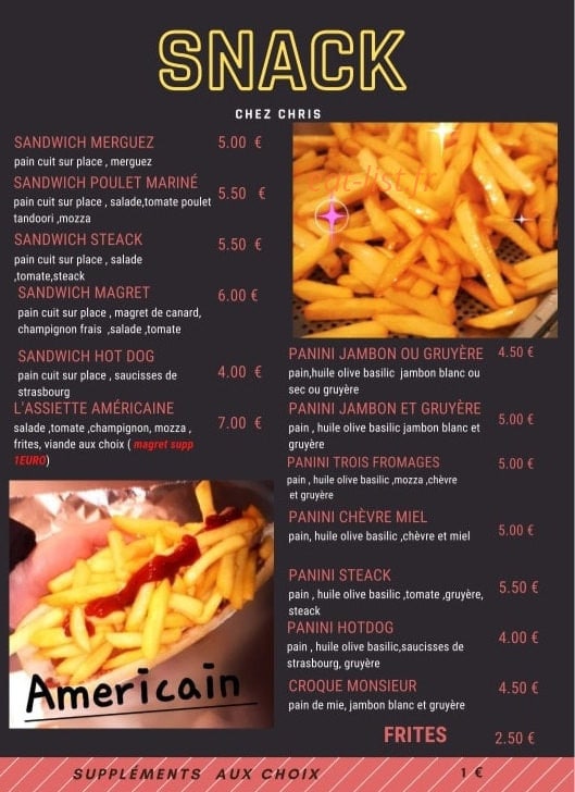 Chez Chris — carte page 4