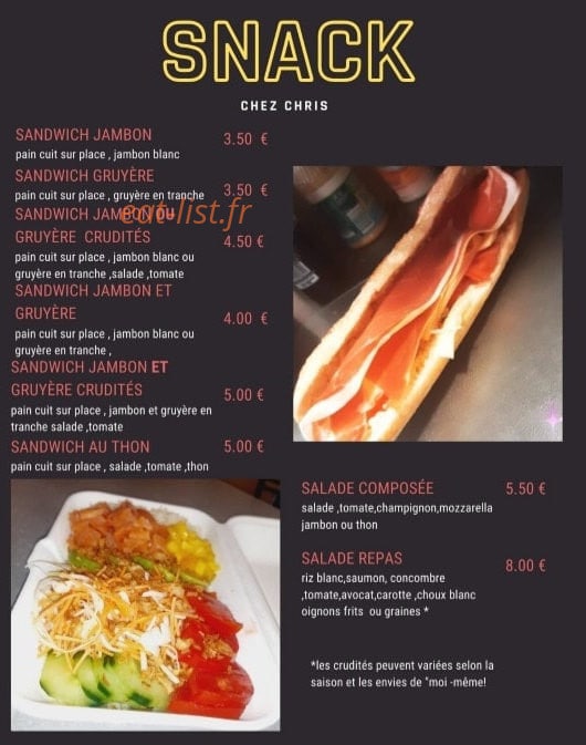 Chez Chris — carte page 2