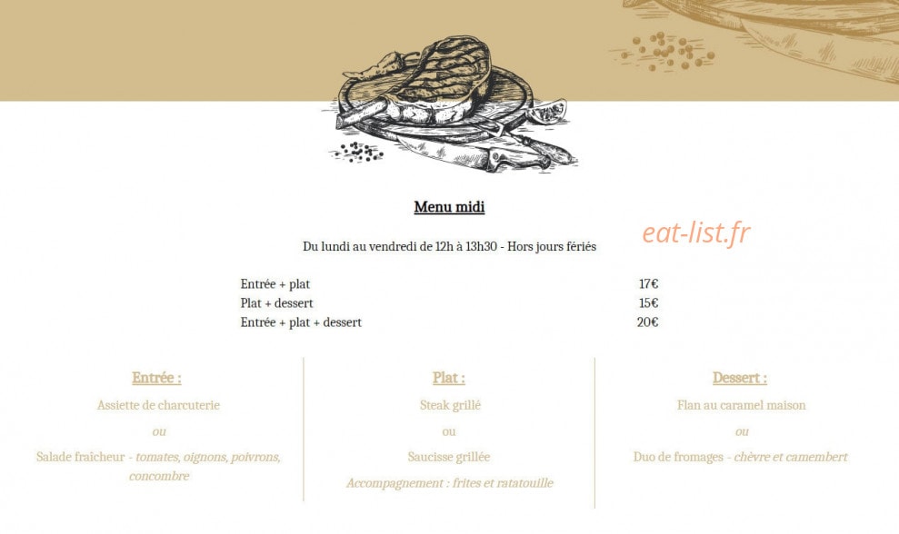 Chez Franck — carte page 1