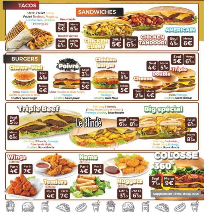 Chicken's — carte page 2