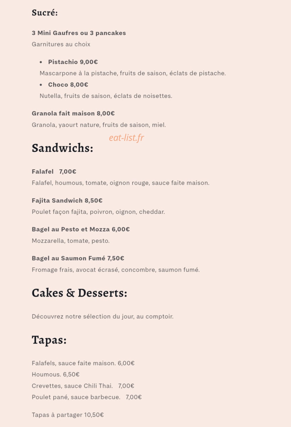Cortado — carte page 2