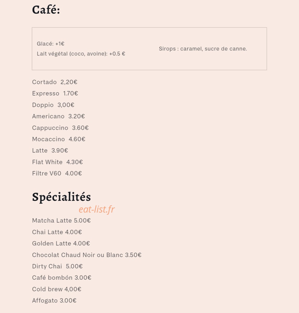 Cortado — carte page 3