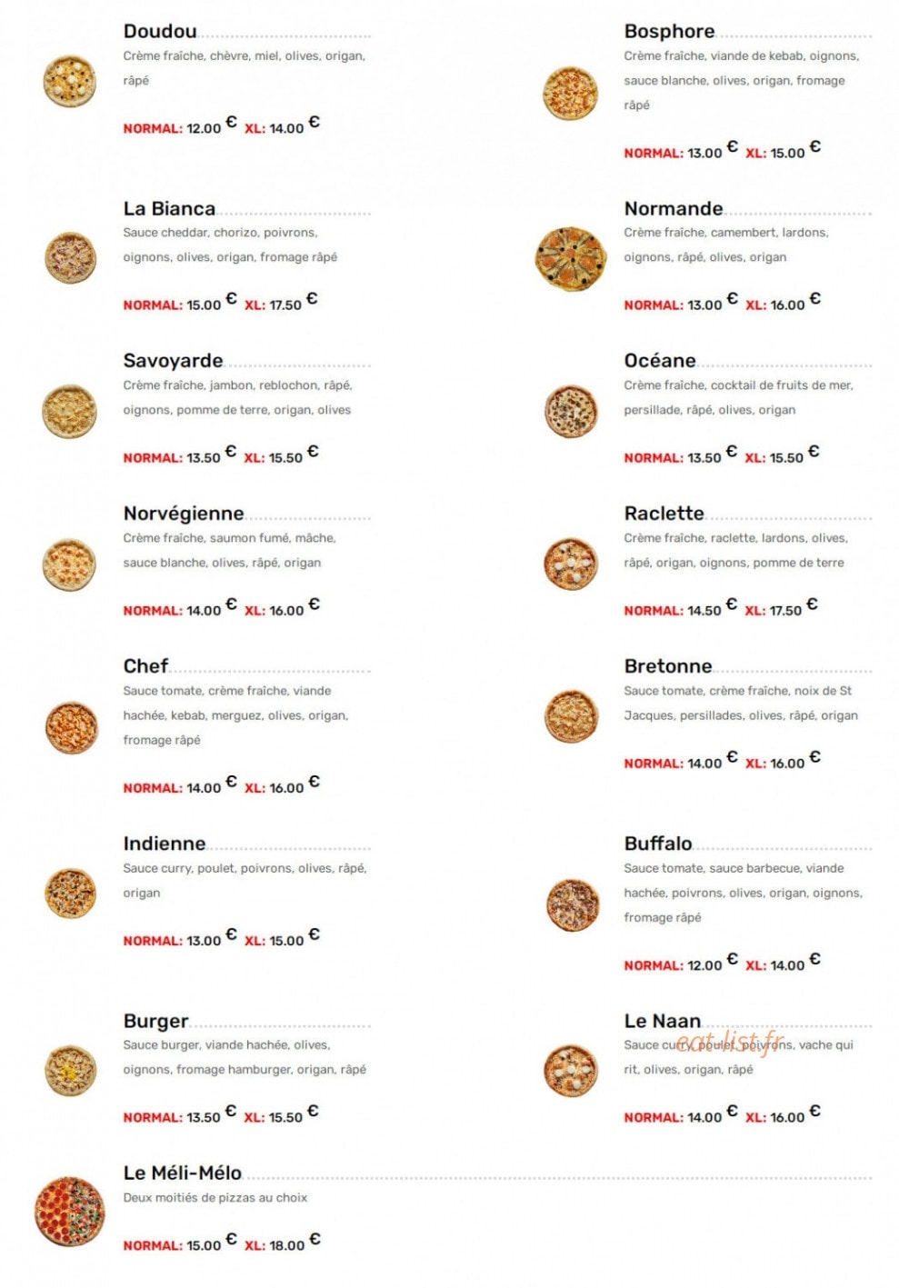 Dolce pizza Anatole — carte page 2