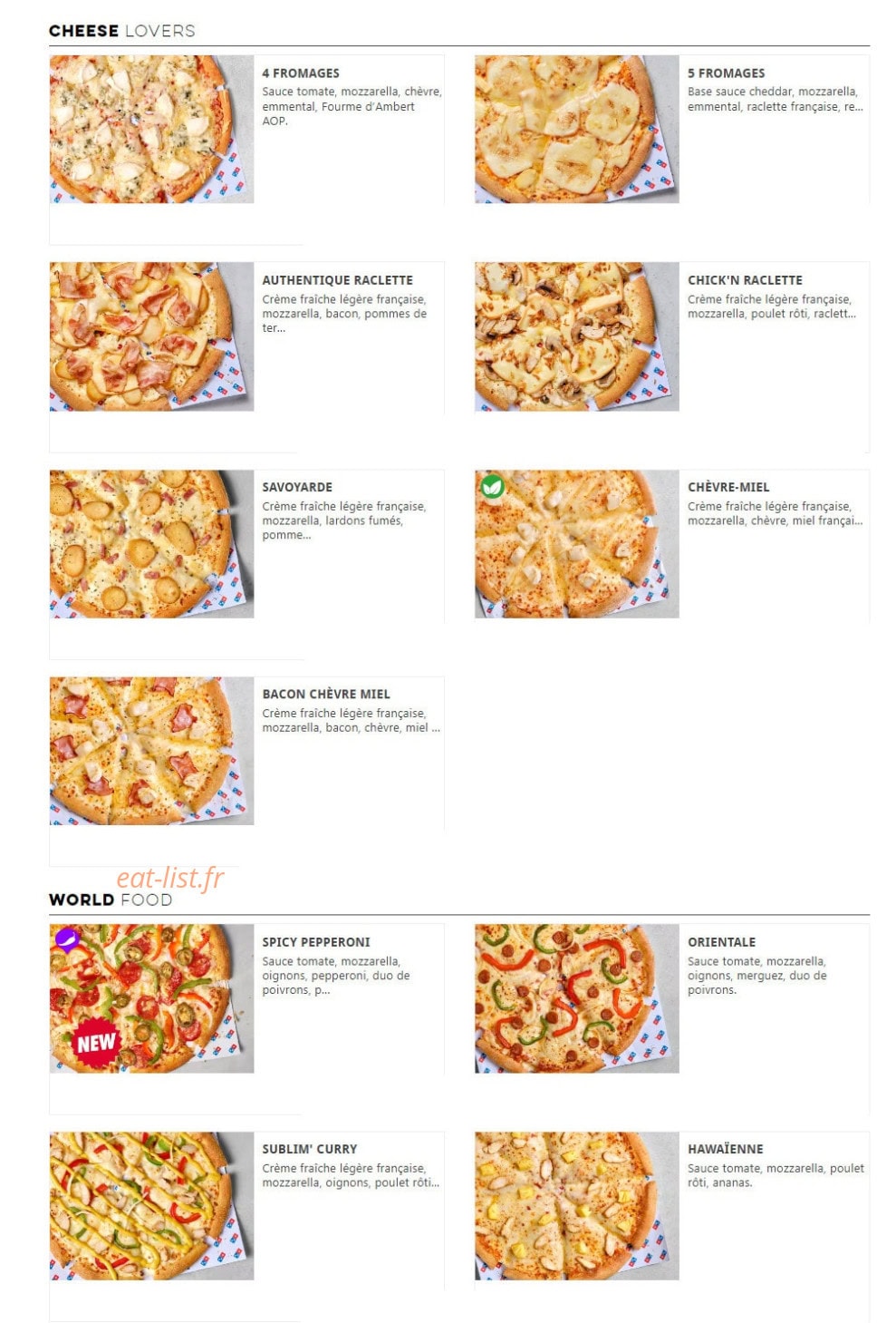 Domino's — carte page 3