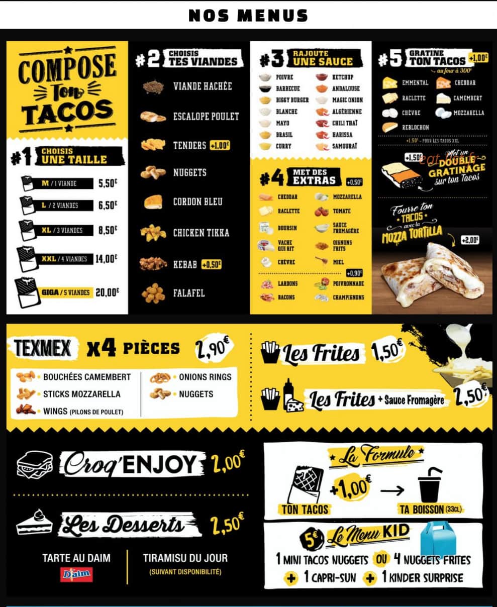 Enjoy tacos — carte page 2