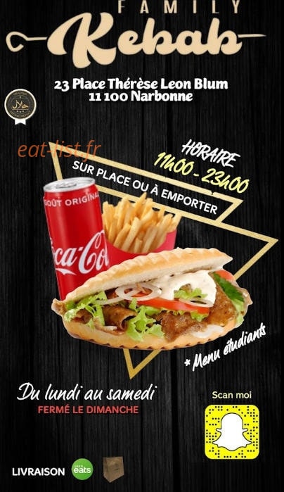 Family kebab — carte page 1