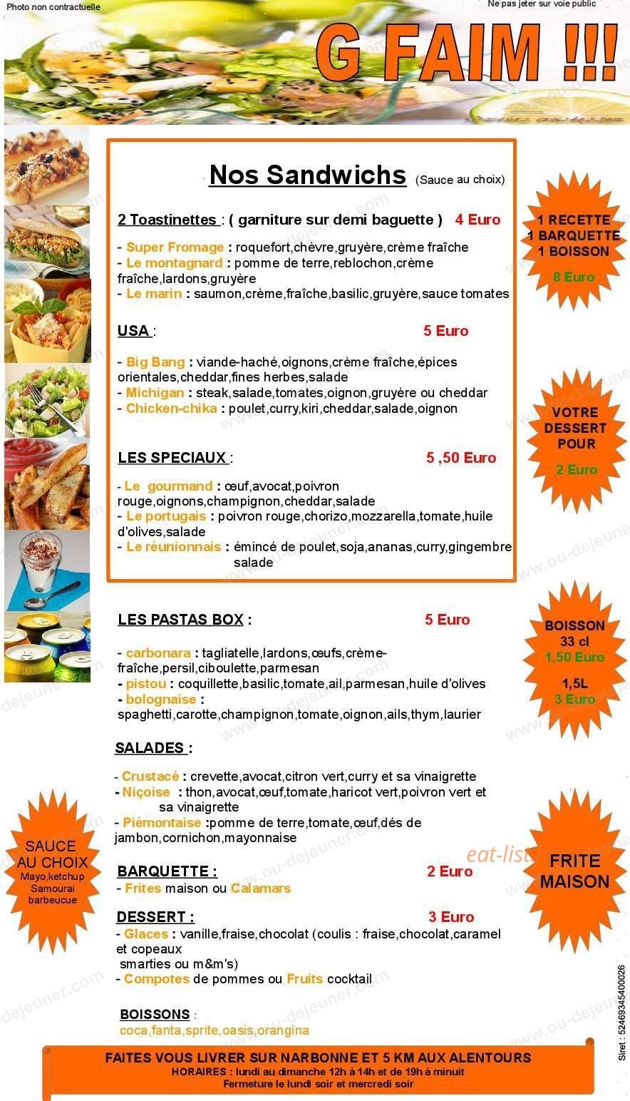 G Faim — carte page 1