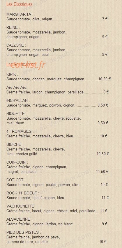 Goupizza — carte page 1