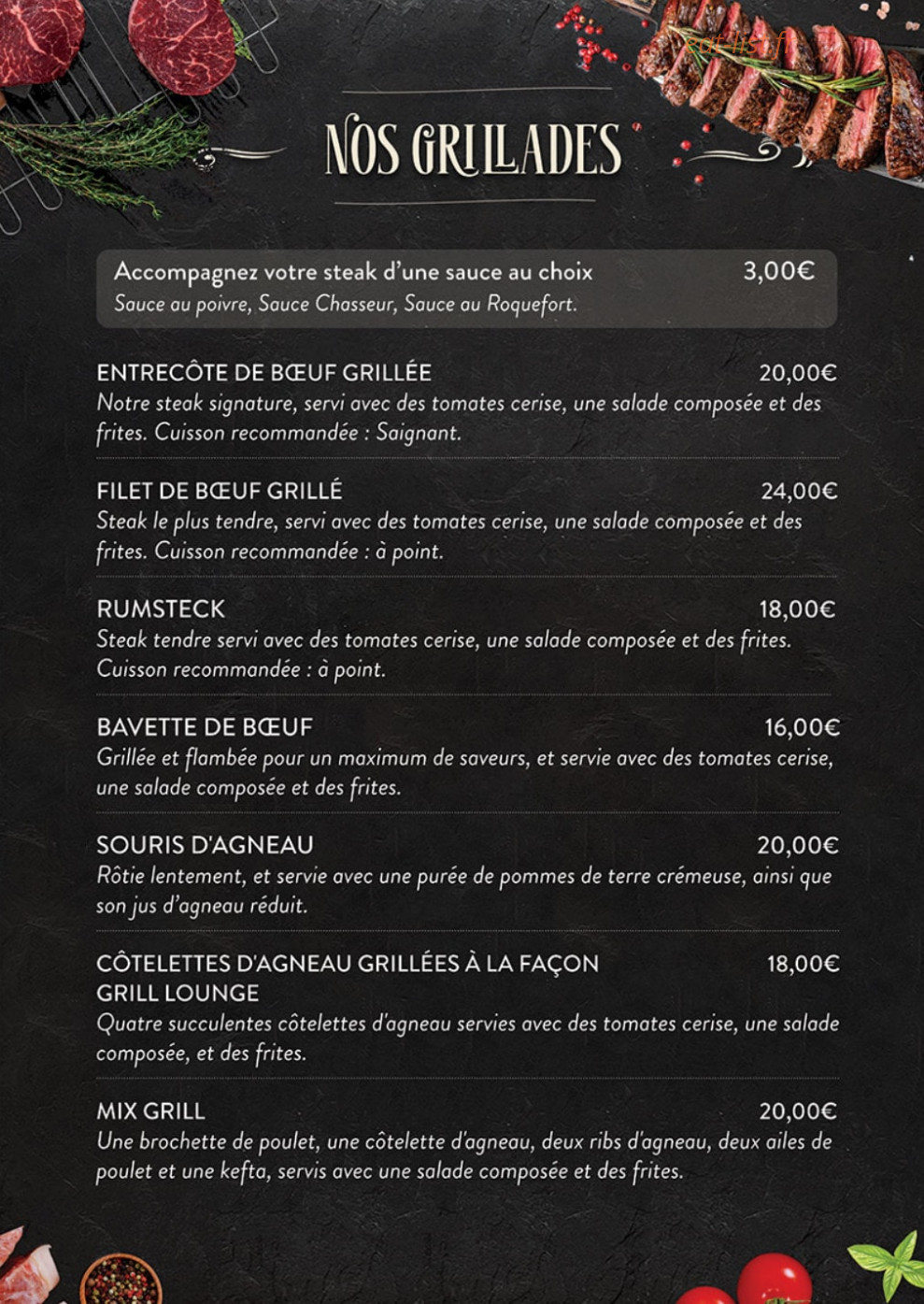 Grill Lounge — carte page 4