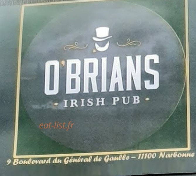Irish Pub O'brians — carte page 1