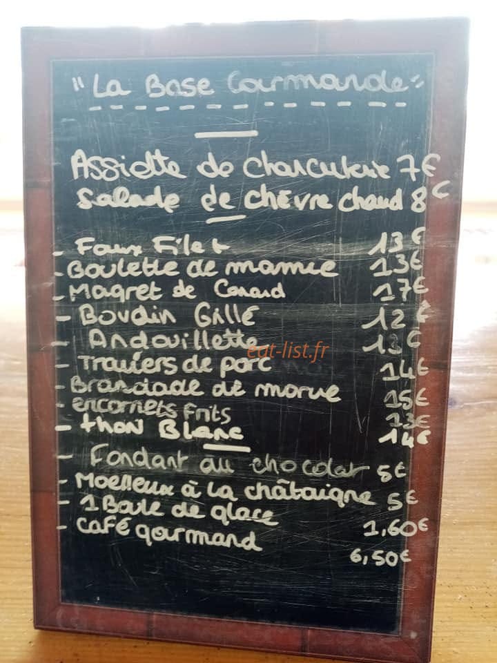 La Base Gourmande — carte page 1