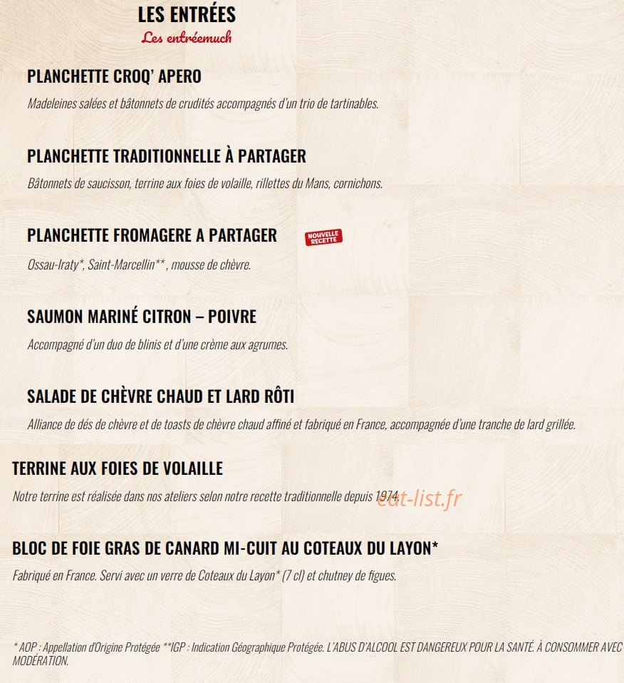 La Boucherie — carte page 1