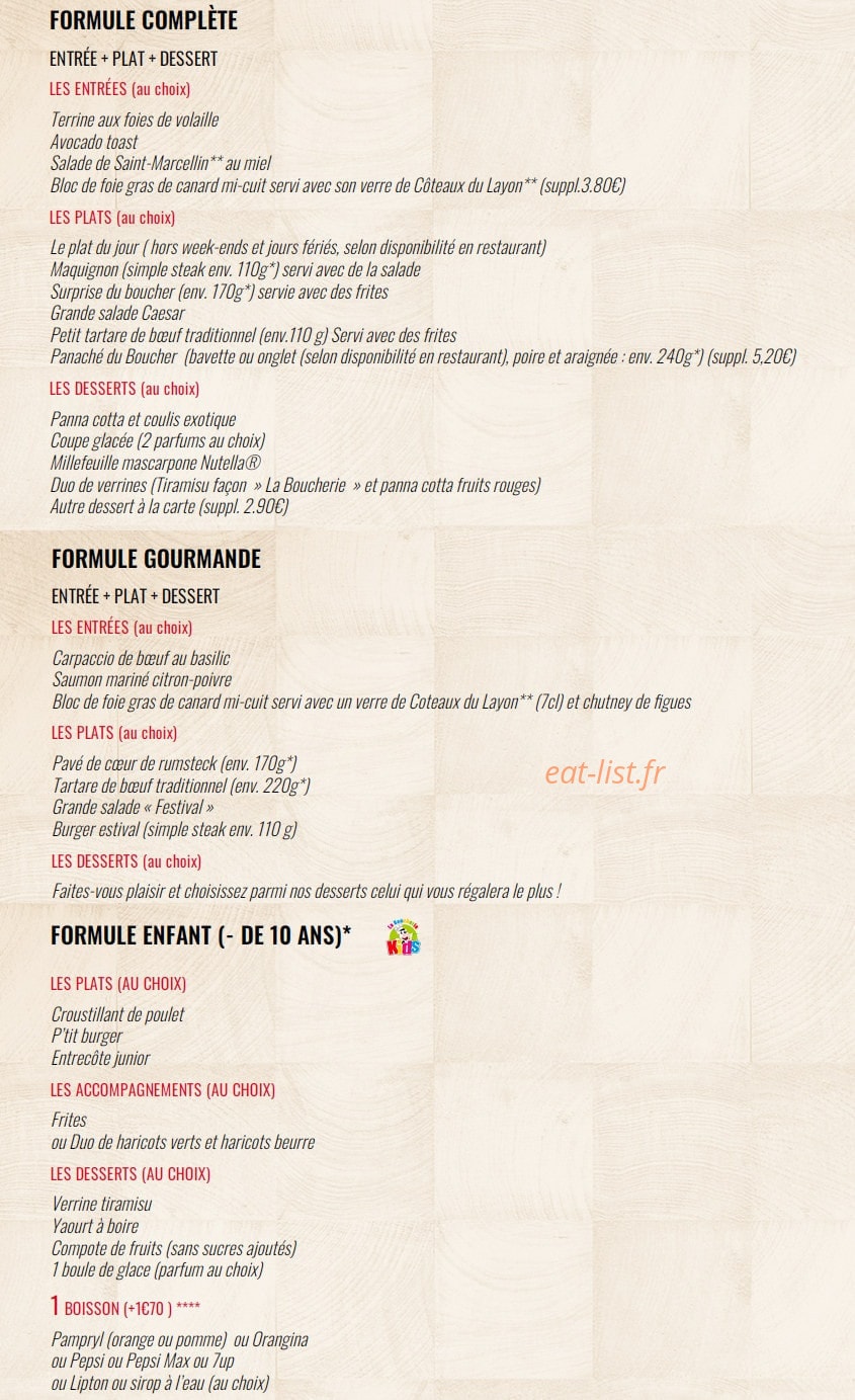 La Boucherie — carte page 11