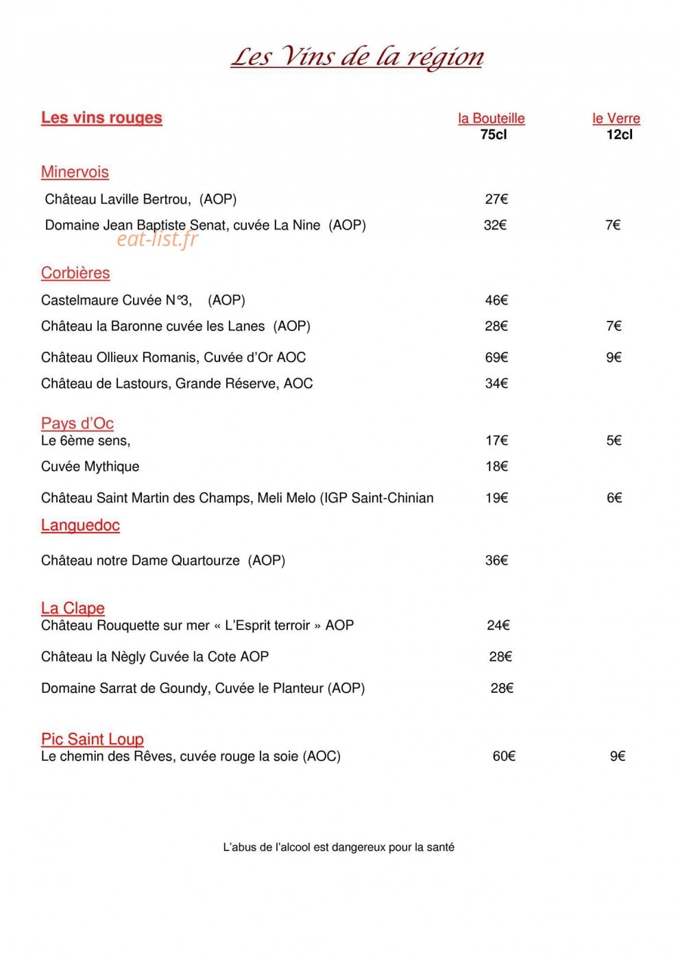 La Brasserie du Moulin — carte page 5