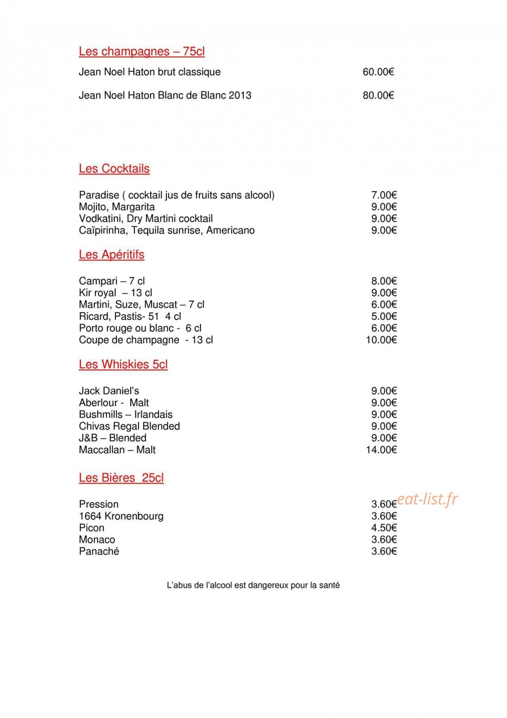 La Brasserie du Moulin — carte page 7