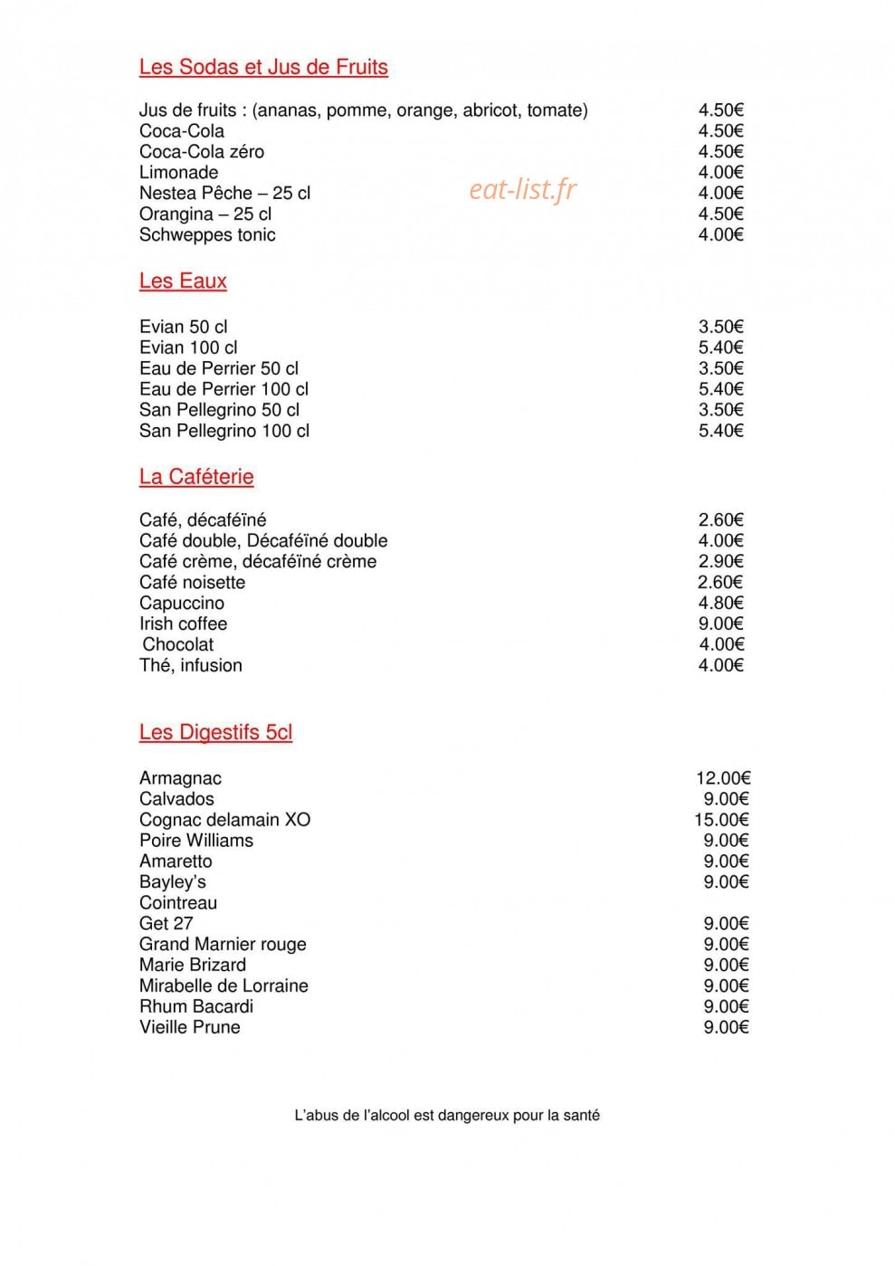 La Brasserie du Moulin — carte page 8