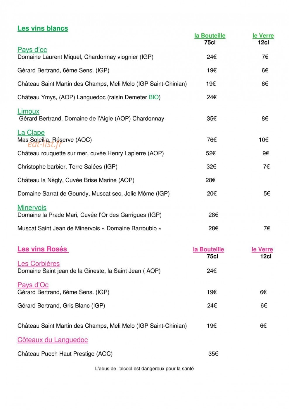 La Brasserie du Moulin — carte page 6