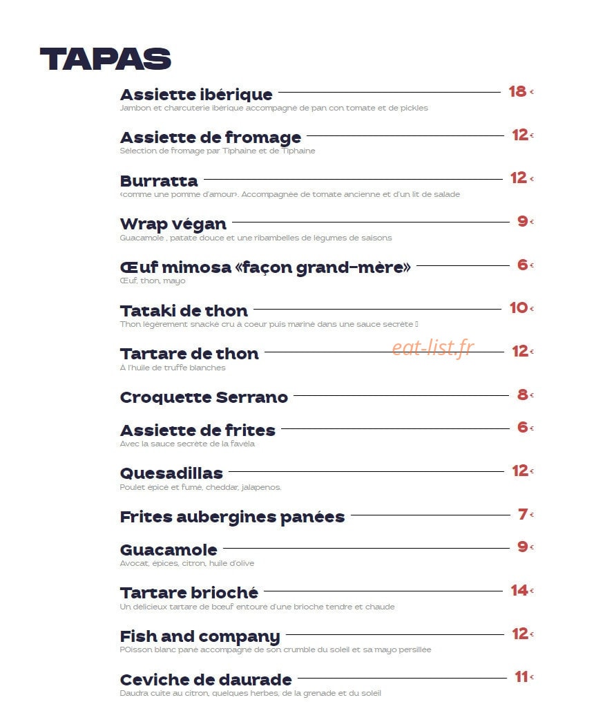 La Favela — carte page 1
