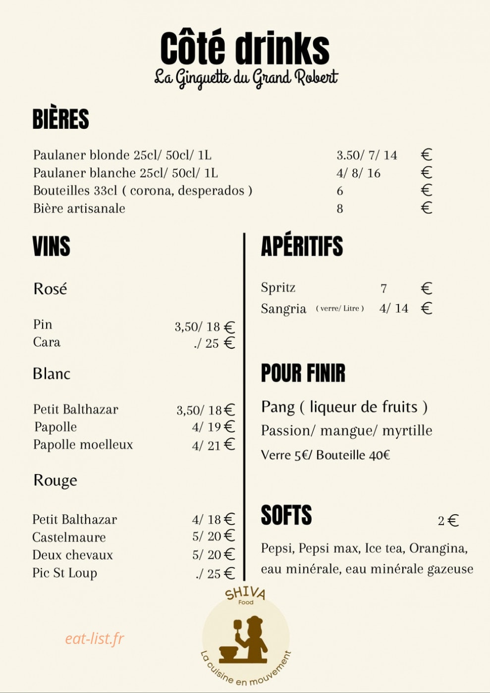 La Guinguette du Grand Robert — carte page 7