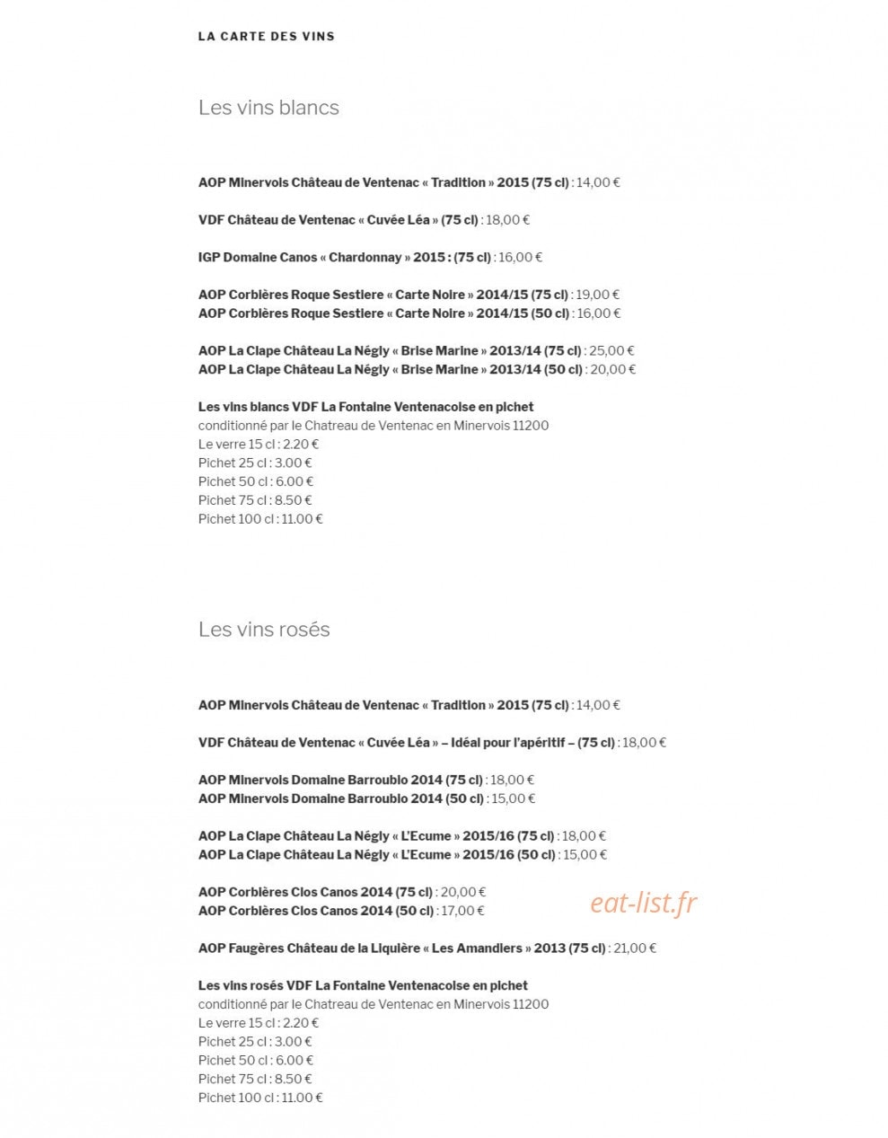 La Petite Cour — carte page 6