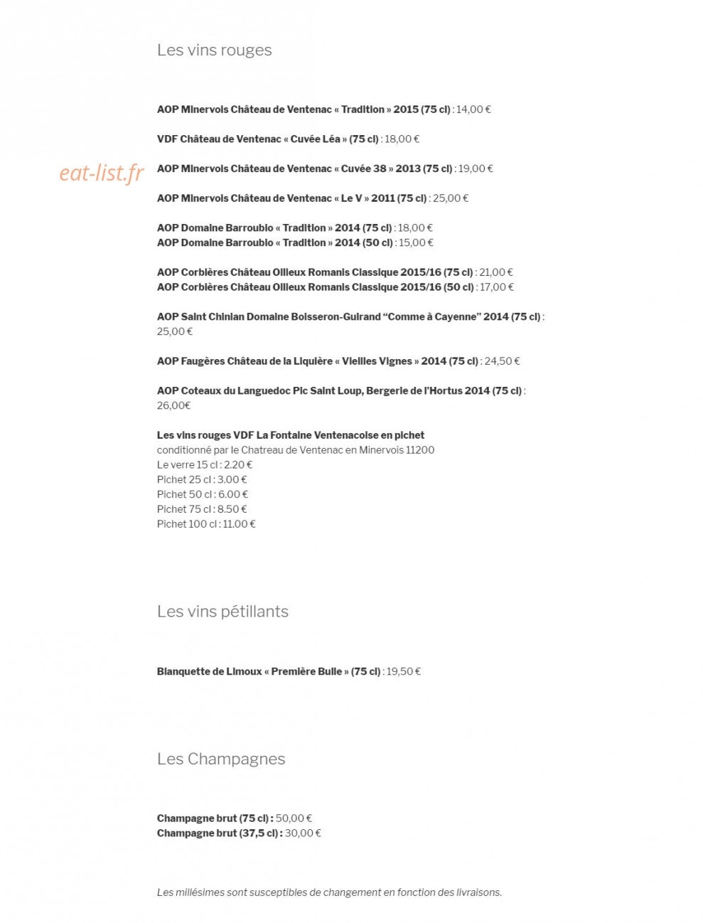 La Petite Cour — carte page 7