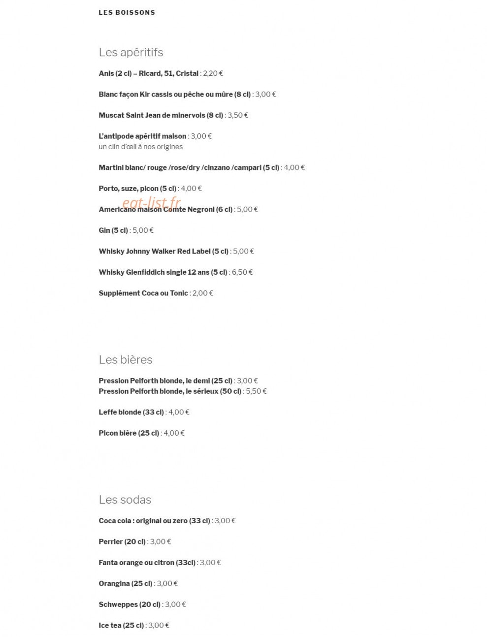 La Petite Cour — carte page 4