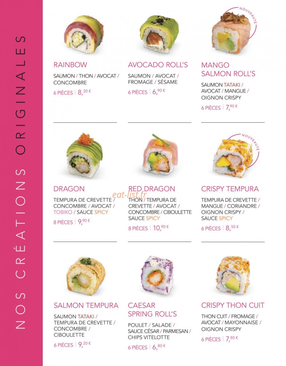 Lady Sushi — carte page 17