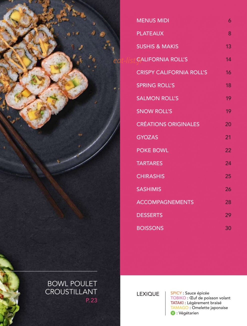 Lady Sushi — carte page 3