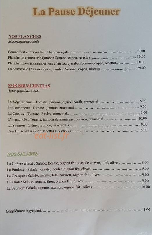 Le D'Lys — carte page 1