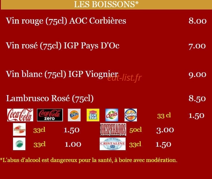 Le palais des pizzas — carte page 6