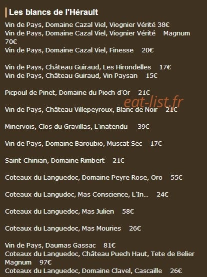 Le petit comptoir — carte page 5