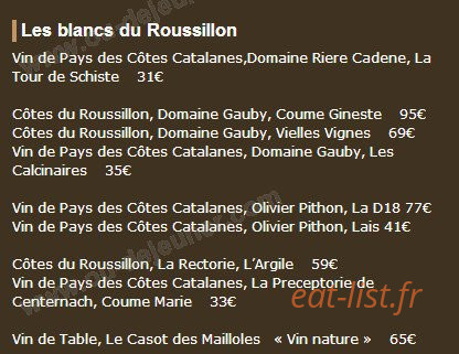Le petit comptoir — carte page 6