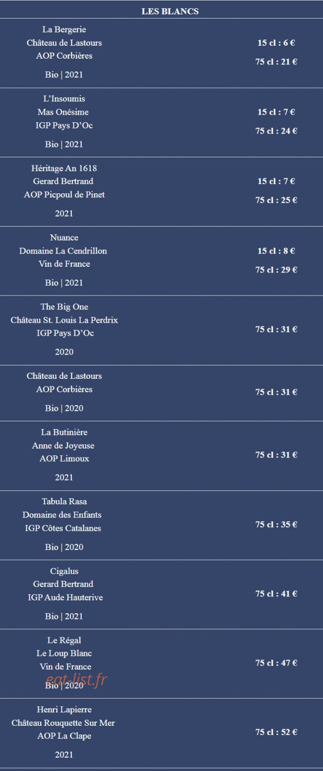 Le Petit Péché — carte page 3