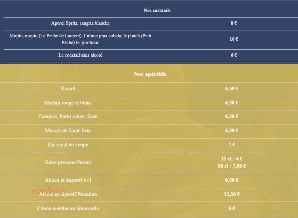 Le Petit Péché — carte page 6