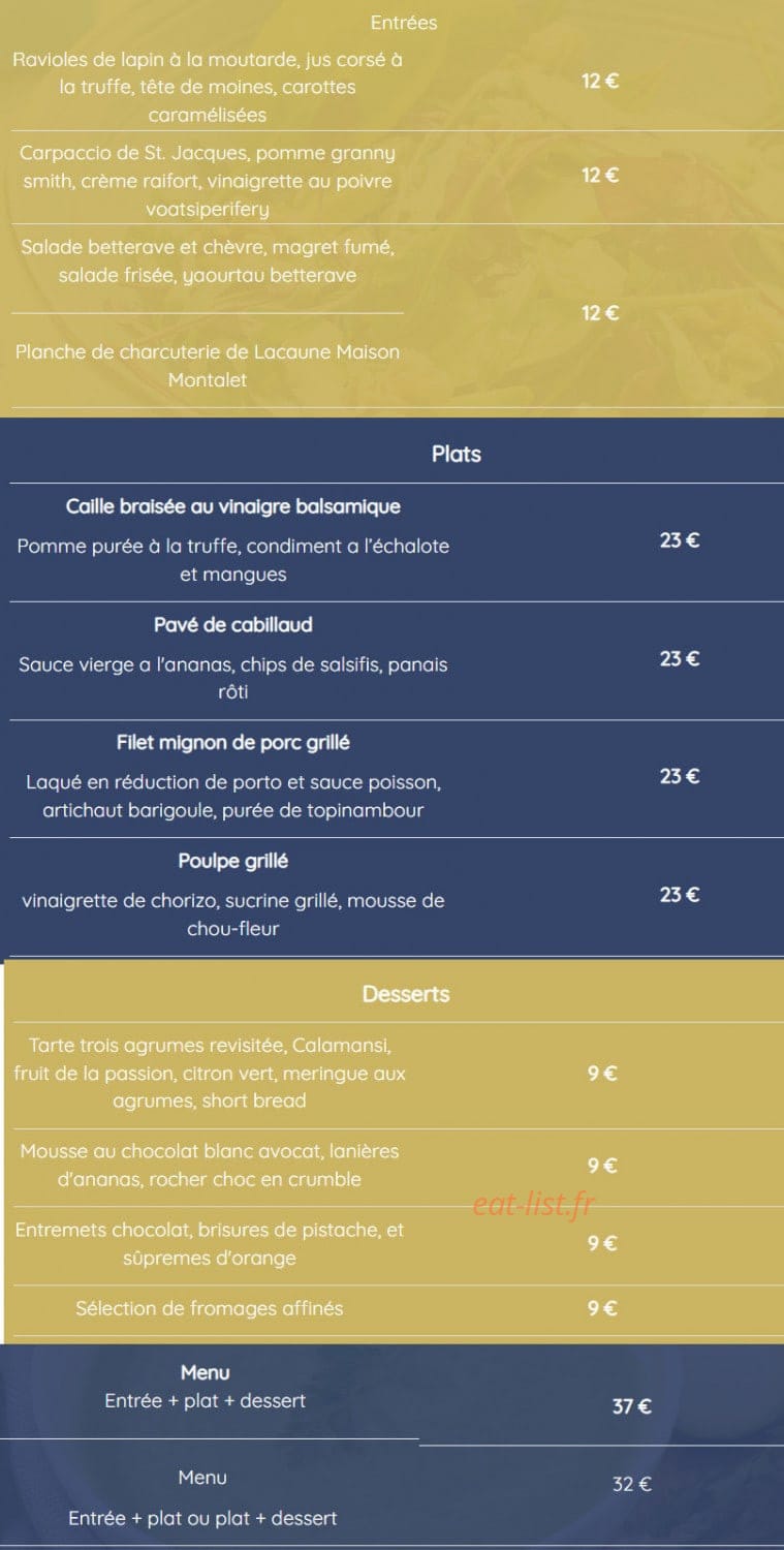 Le Petit Péché — carte page 1