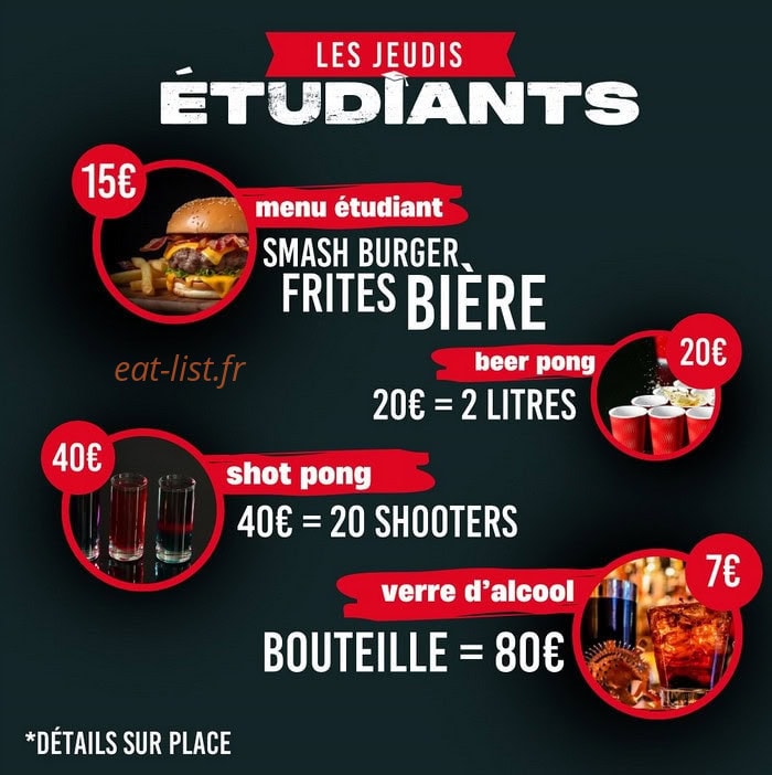 Le Sports Bar — carte page 1