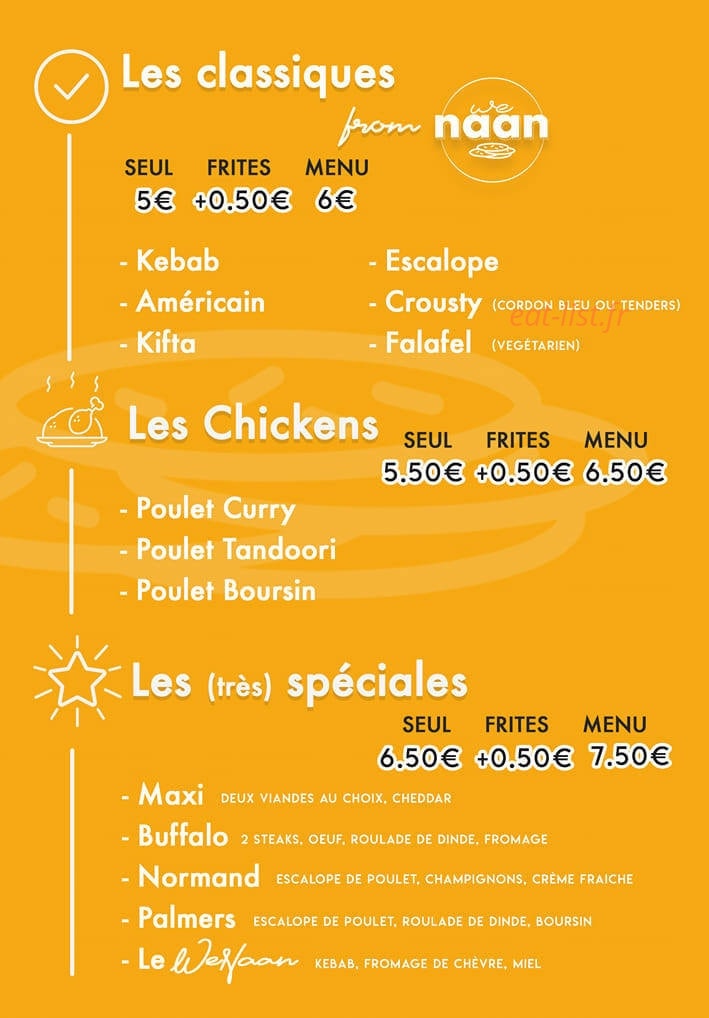 New Naan — carte page 1