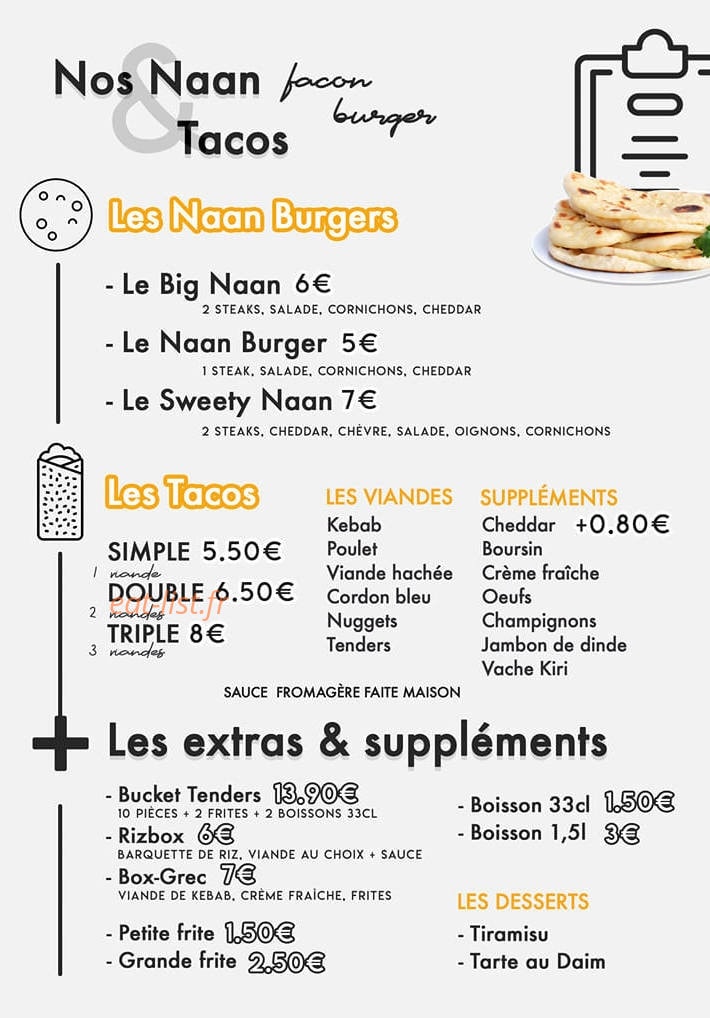 New Naan — carte page 2
