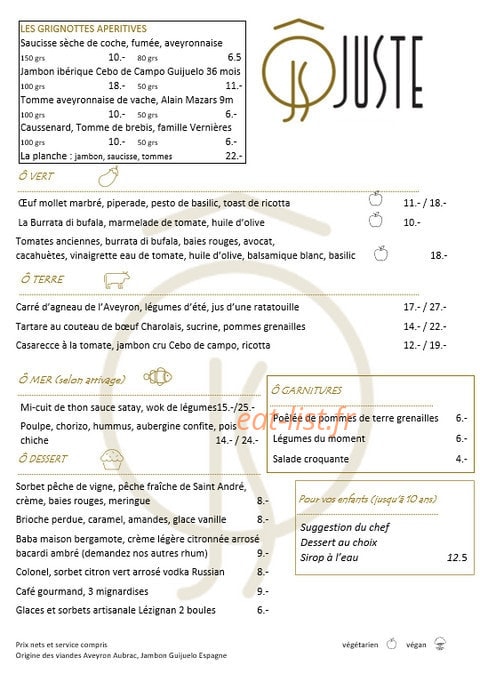 Ô Juste — carte page 1