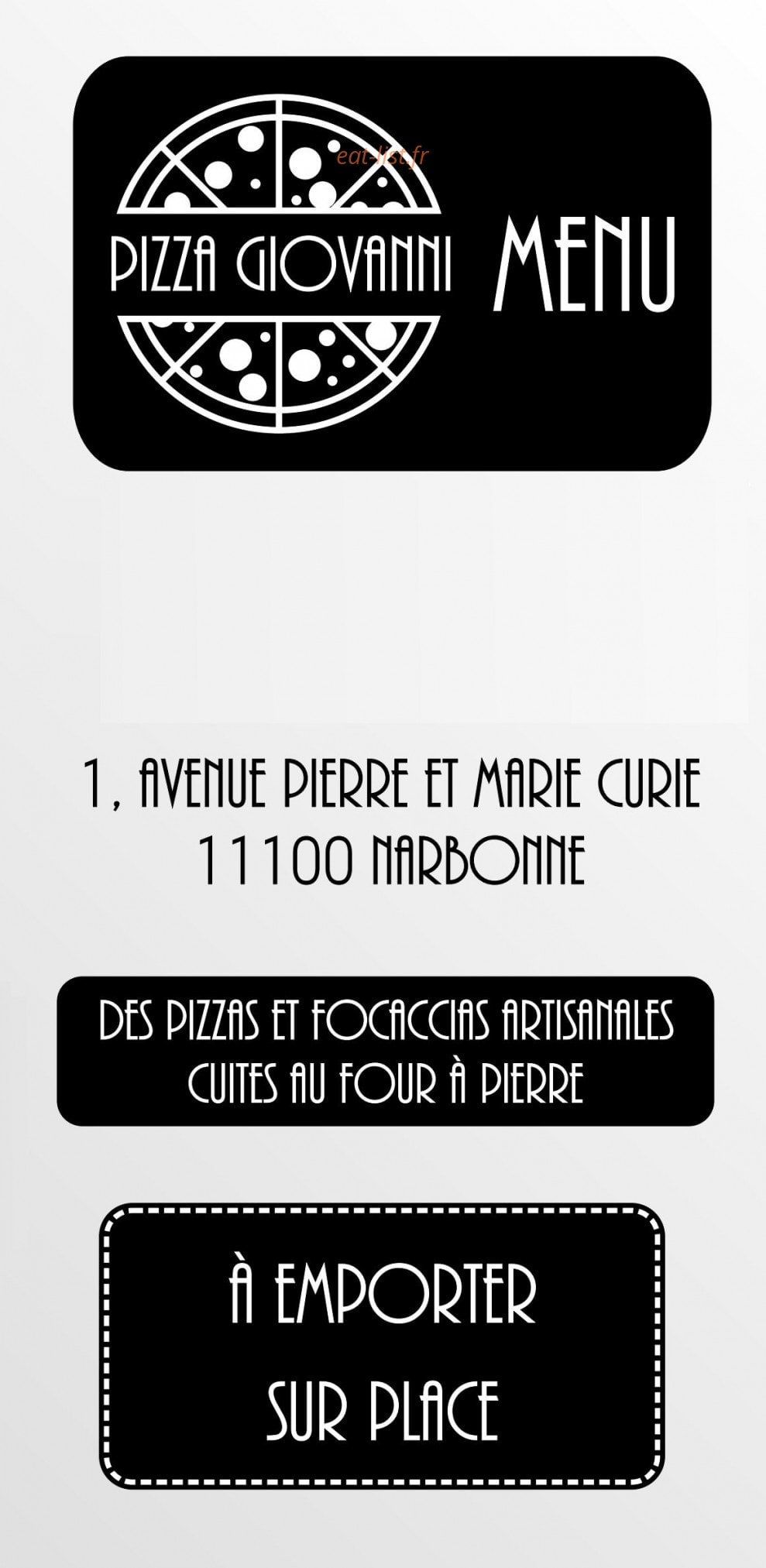 Pizza Giovanni — carte page 1