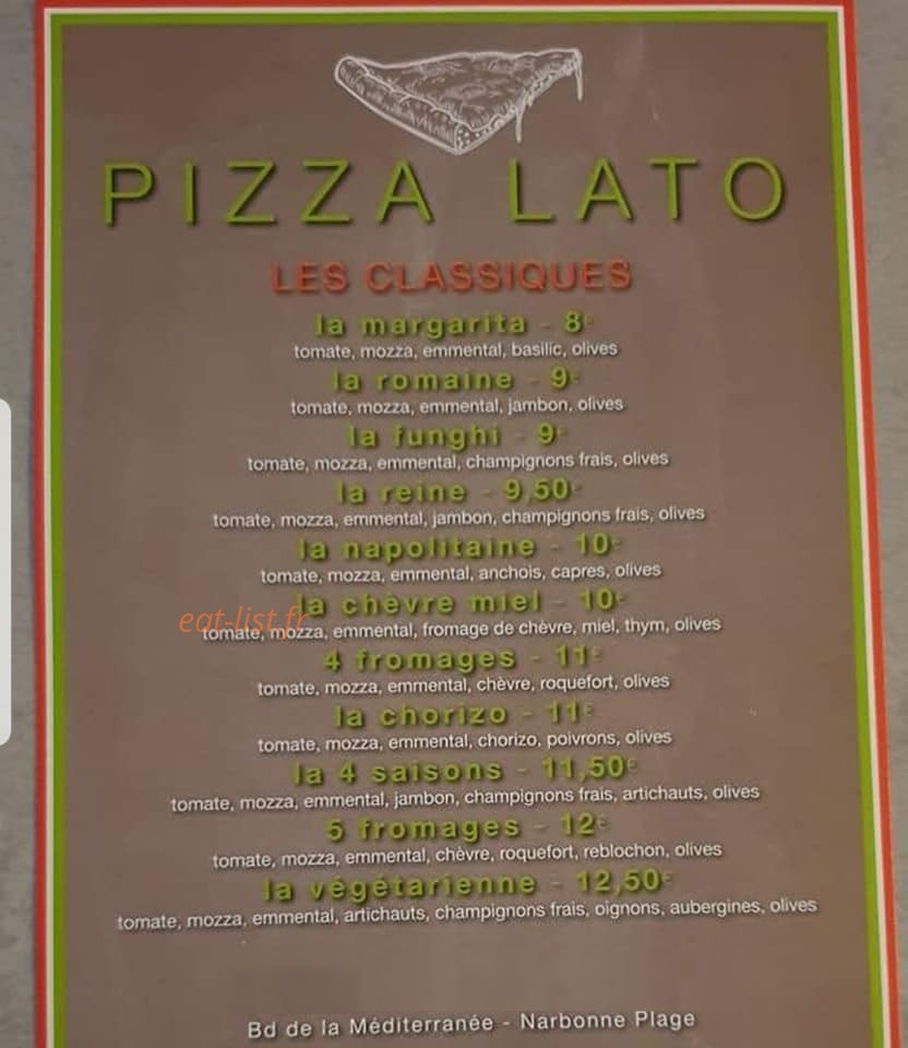 Pizza Lato — carte page 1