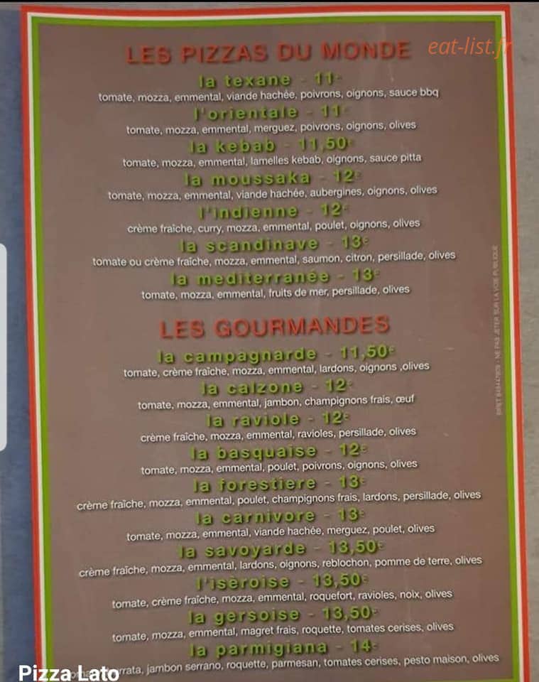 Pizza Lato — carte page 2