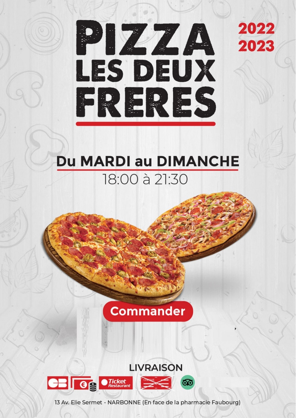 Pizza Les Deux Frères — carte page 1