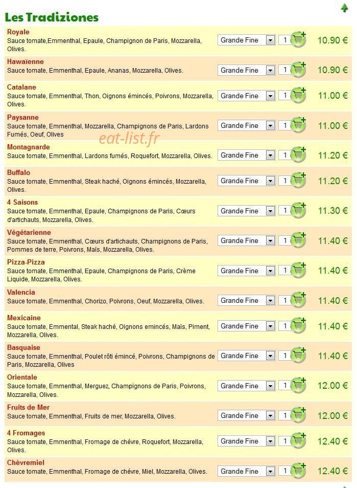 Pizza Pizza — carte page 3